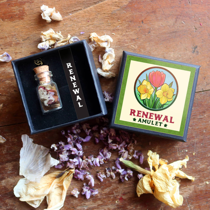 Brainmeats Atelier - Renewal Amulet –  New Beginnings Tulip with Spring Florals