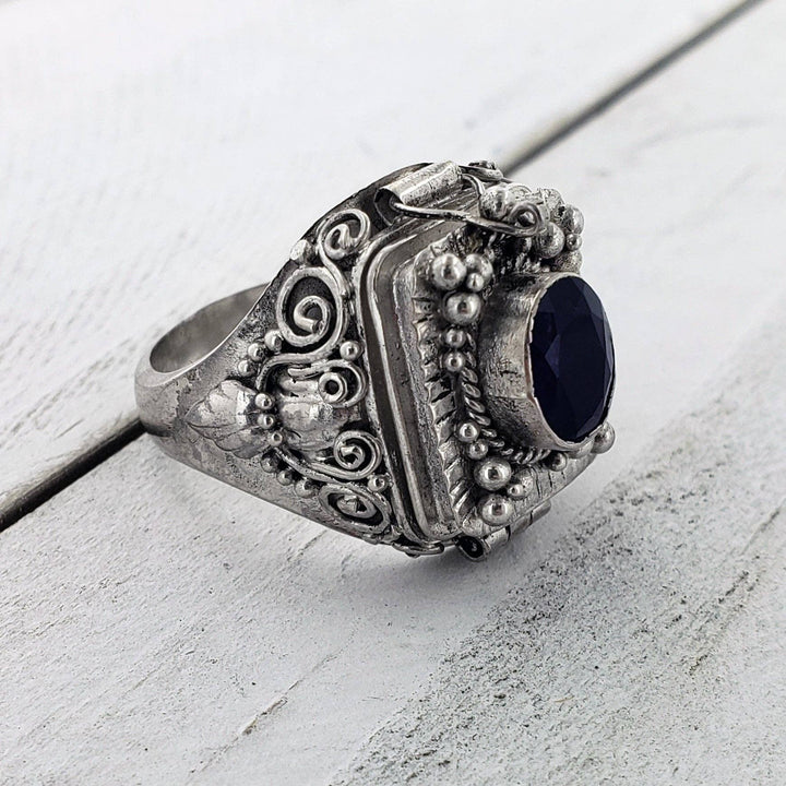 Silver Insanity - Dark Amethyst Large Poison Box Ring: 4