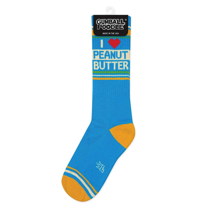Gumball Poodle - I ❤️ Peanut Butter Gym Crew Socks
