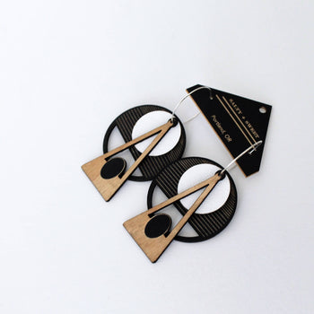 OTTI - Architectural Lightweight Leather + Birch earrings