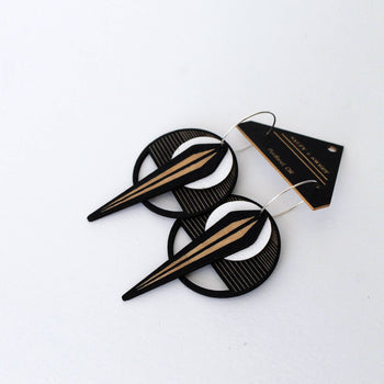 OTTI - Architectural Lightweight Leather + Birch earrings