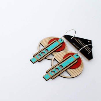 OTTI - Architectural Lightweight Leather + Birch earrings