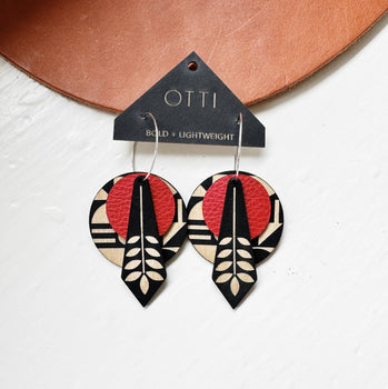 OTTI - Architectural Lightweight Leather + Birch earrings