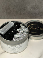The Dark Moon Apothecary - Moon Goddess 8oz Soy candle with Selenite and Silver Foil Flakes