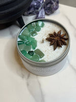 The Dark Moon Apothecary - Lucky You 8oz Soy candle with Green Aventurine and Cinnamon, Star Anise, and Allspice