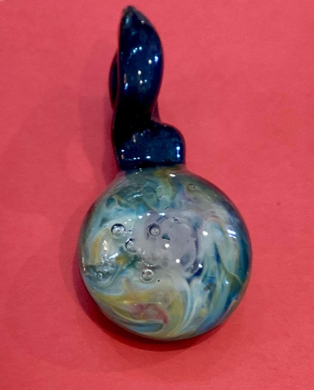 Small Glass Pendant with Ocean Motif