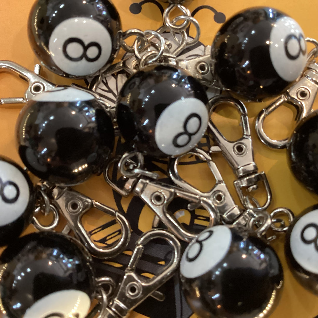 8-Ball Plastic Keychain