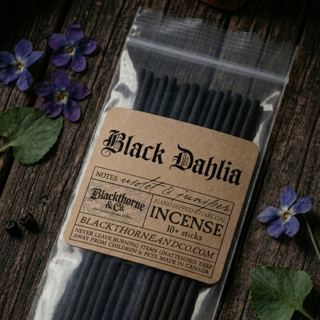 Black Dahlia incense sticks |  vegan gothic ritual incense