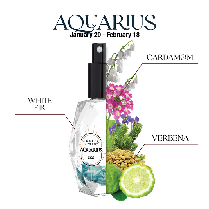 Crystal Infused Zodiac Perfume -Aquarius- 22ml / .75oz