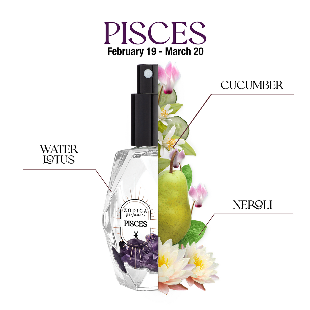 Crystal Infused Zodiac Perfume -Pisces- 22ml / .75oz