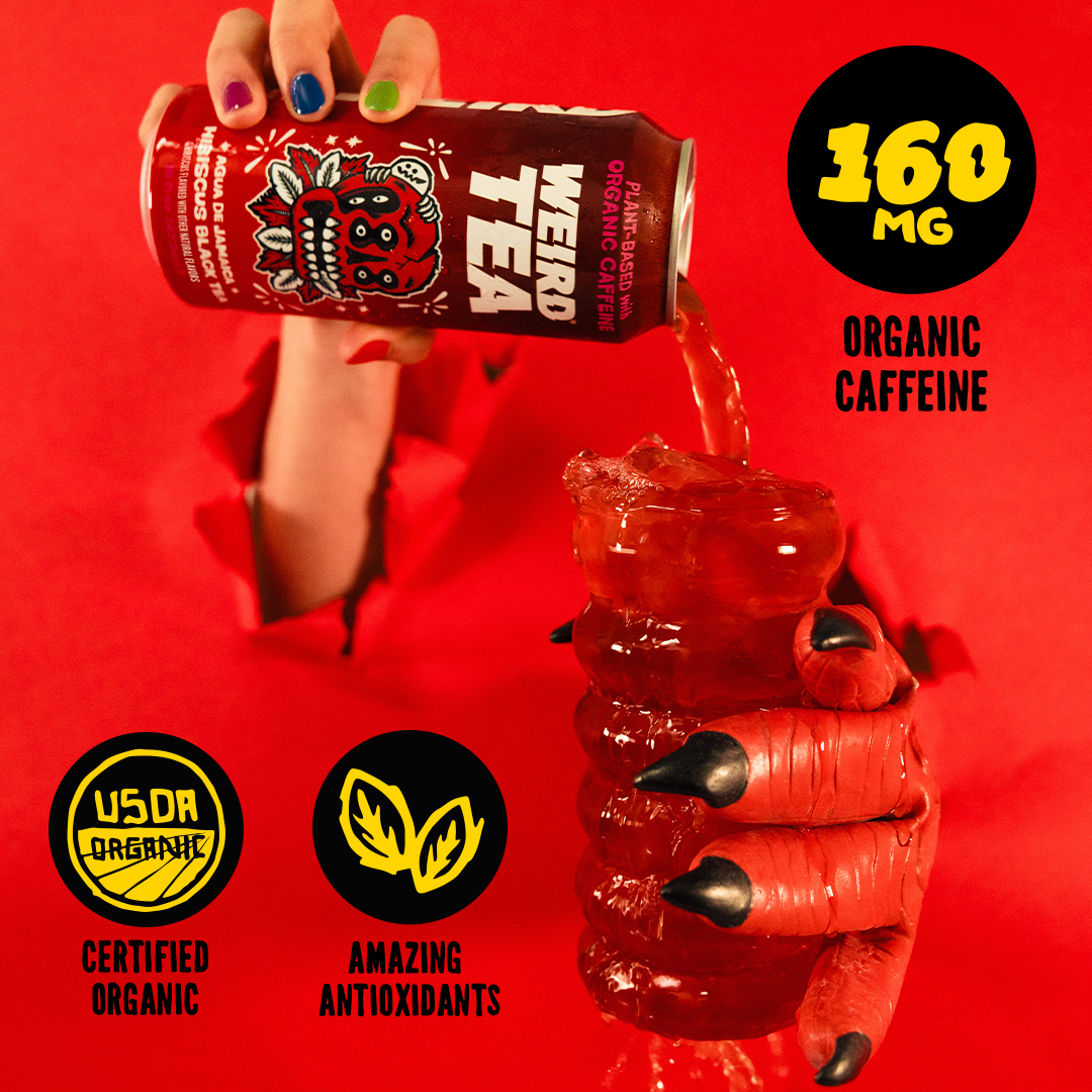 Weird Beverages - Organic Agua de Jamaica Hibiscus Black Tea 16oz Can