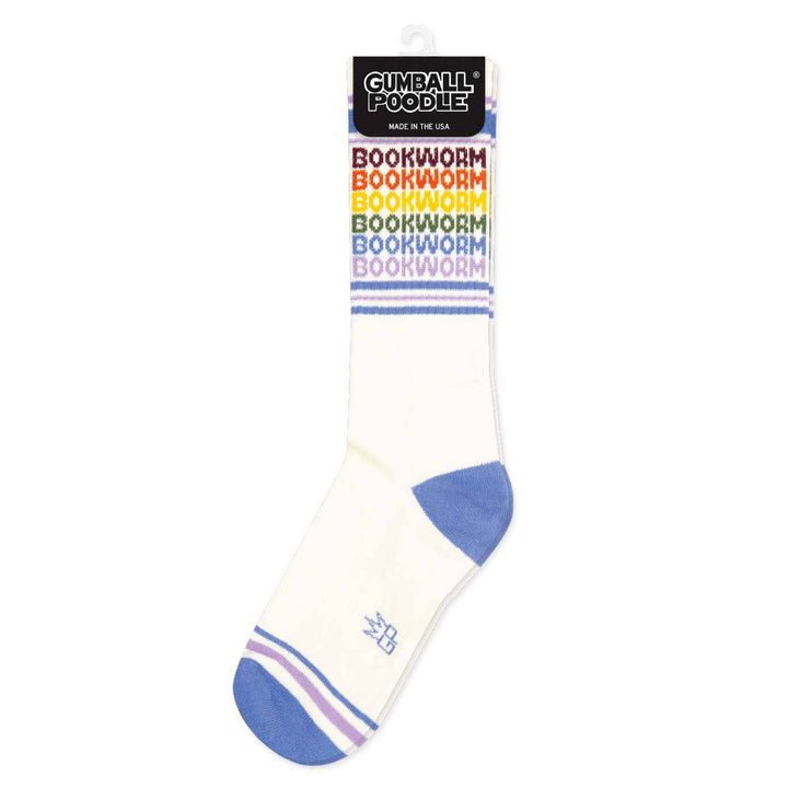 Gumball Poodle - Bookworm - Vintage Rainbow repeat Gym Crew Socks