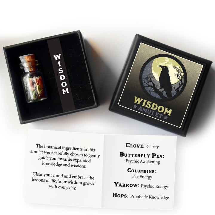 Brainmeats Atelier - Wisdom Botanical Amulet – for Knowledge and Learning w/Raven