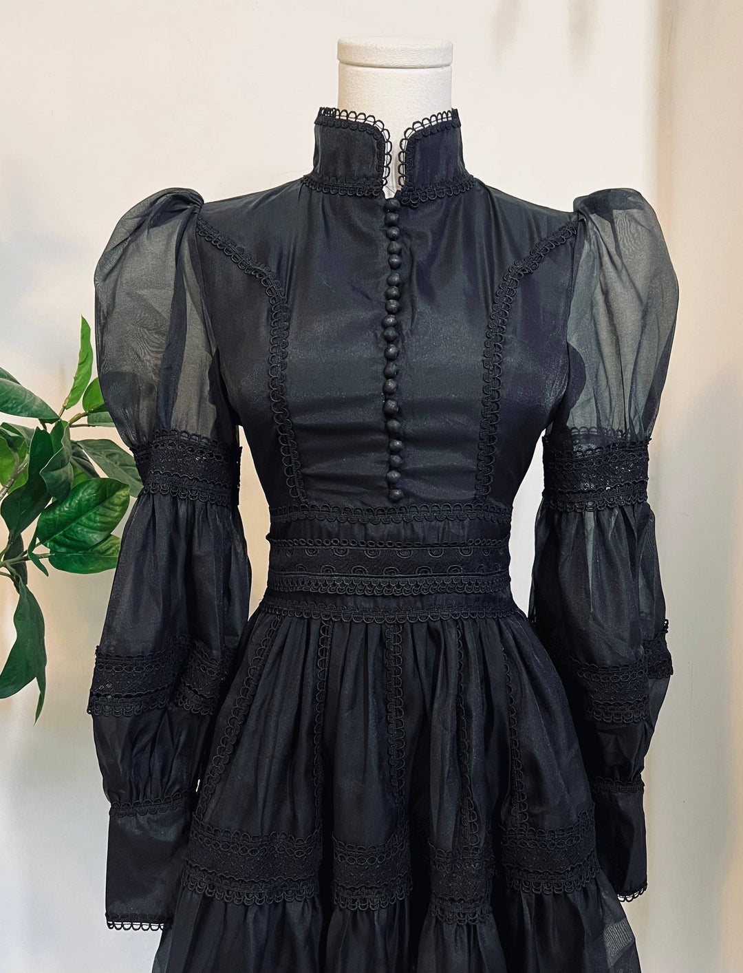 Morgana Dress, Romantic Victorian Inspired Party Dress - BLACK