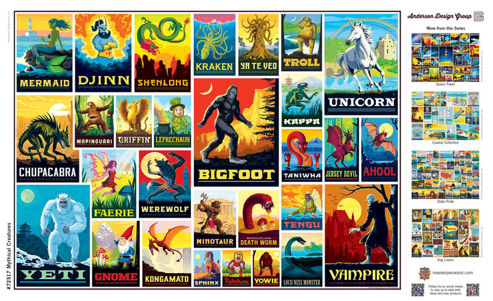 MasterPieces Puzzles - Vintage Posters - Mythical Creatures 1000 Piece Jigsaw Puzzle