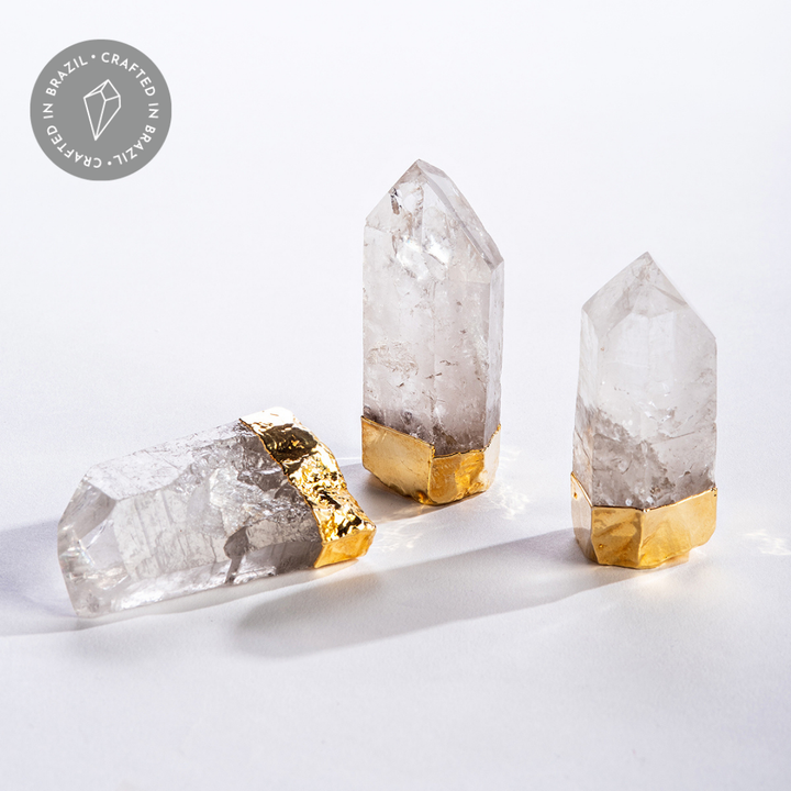 GeoCentral - Gold Gilded Natural Standing Quartz Points