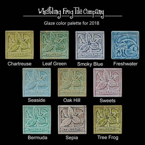 Whistling Frog Tile Inc. - Ypsilanti, Michigan Art Tile 5x8": Smoky Blue Glaze