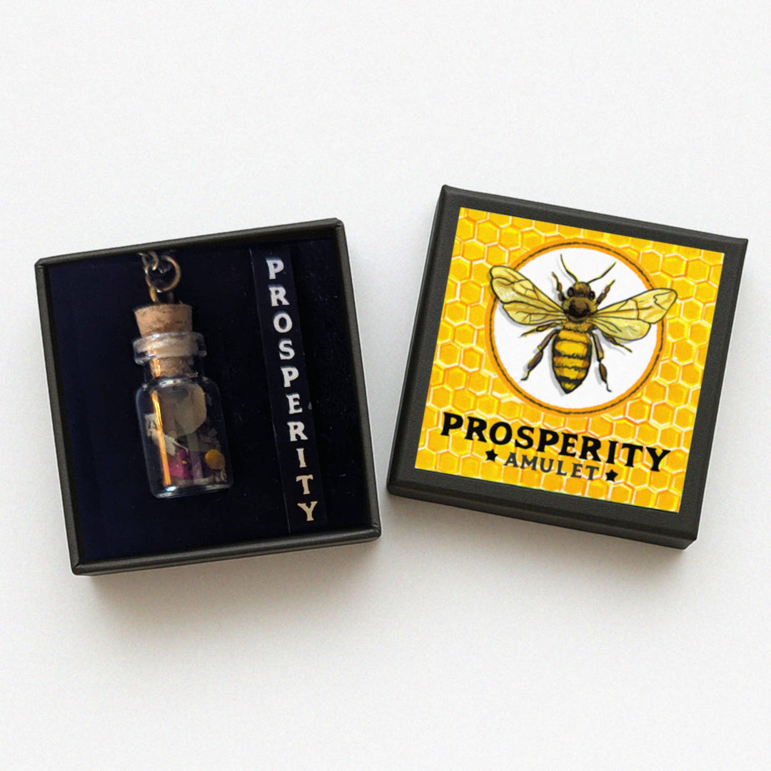 Brainmeats Atelier - Prosperity Amulet - Abundance Talisman Necklace w/Honeybee