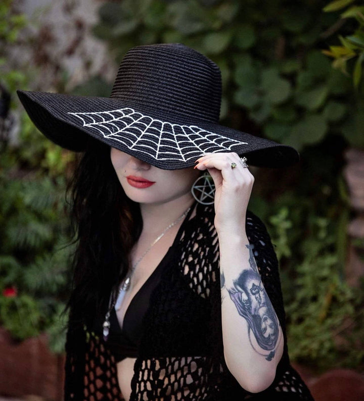 Witchwood Bags - Floppy Sun Hat - XL Brim - Widow's Web