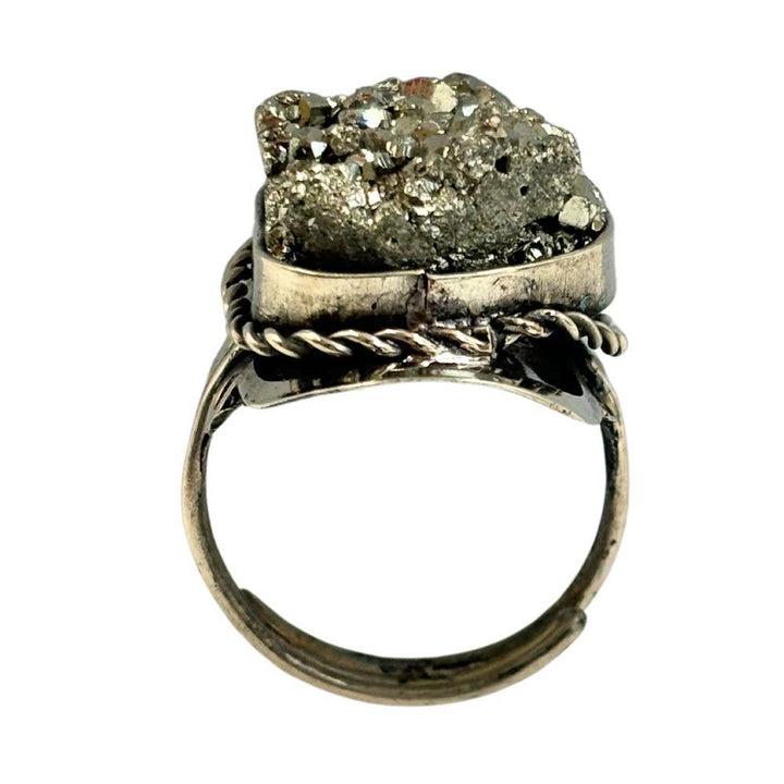 Earths Elements Ring - Raw Pyrite