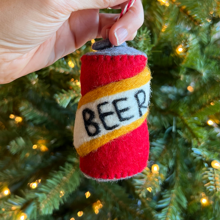 Ornaments 4 Orphans - Beer Can Felt Wool Christmas Ornament