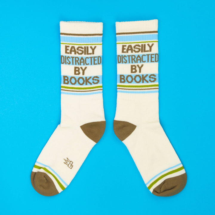 Gumball Poodle - Easily Distracted By Books Gym Crew Socks