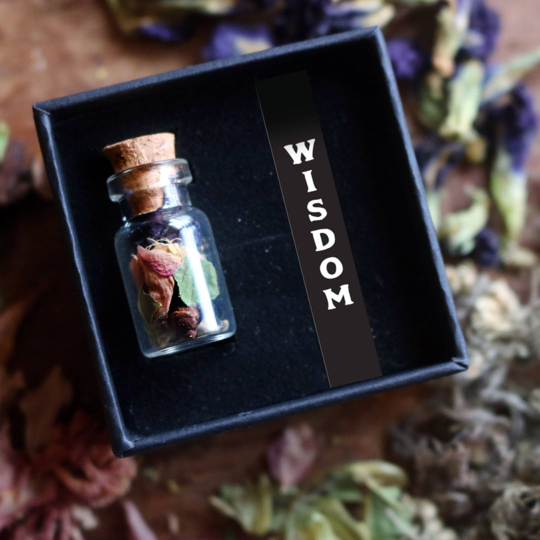 Brainmeats Atelier - Wisdom Botanical Amulet – for Knowledge and Learning w/Raven
