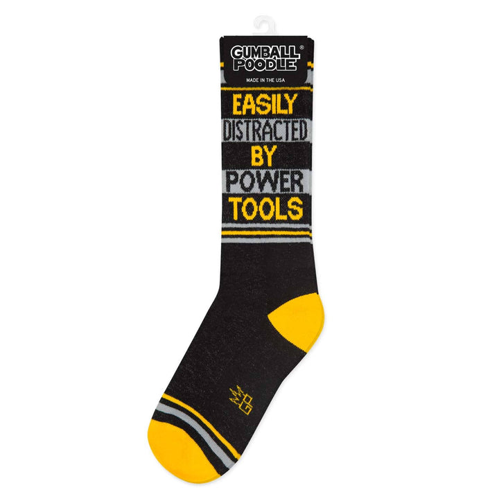 Gumball Poodle - Easily Distracted By Power Tools Gym Crew Socks