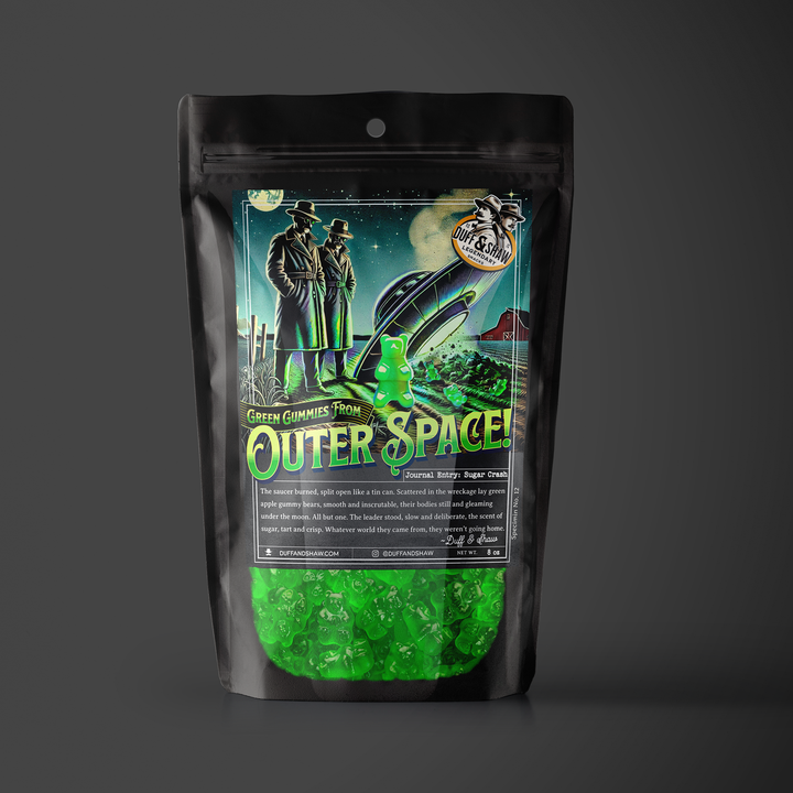 Duff &amp; Shaw - Legendary Snacks - Green Apple Alien Gummies