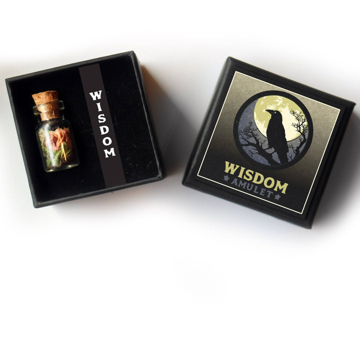 Brainmeats Atelier - Wisdom Botanical Amulet – for Knowledge and Learning w/Raven