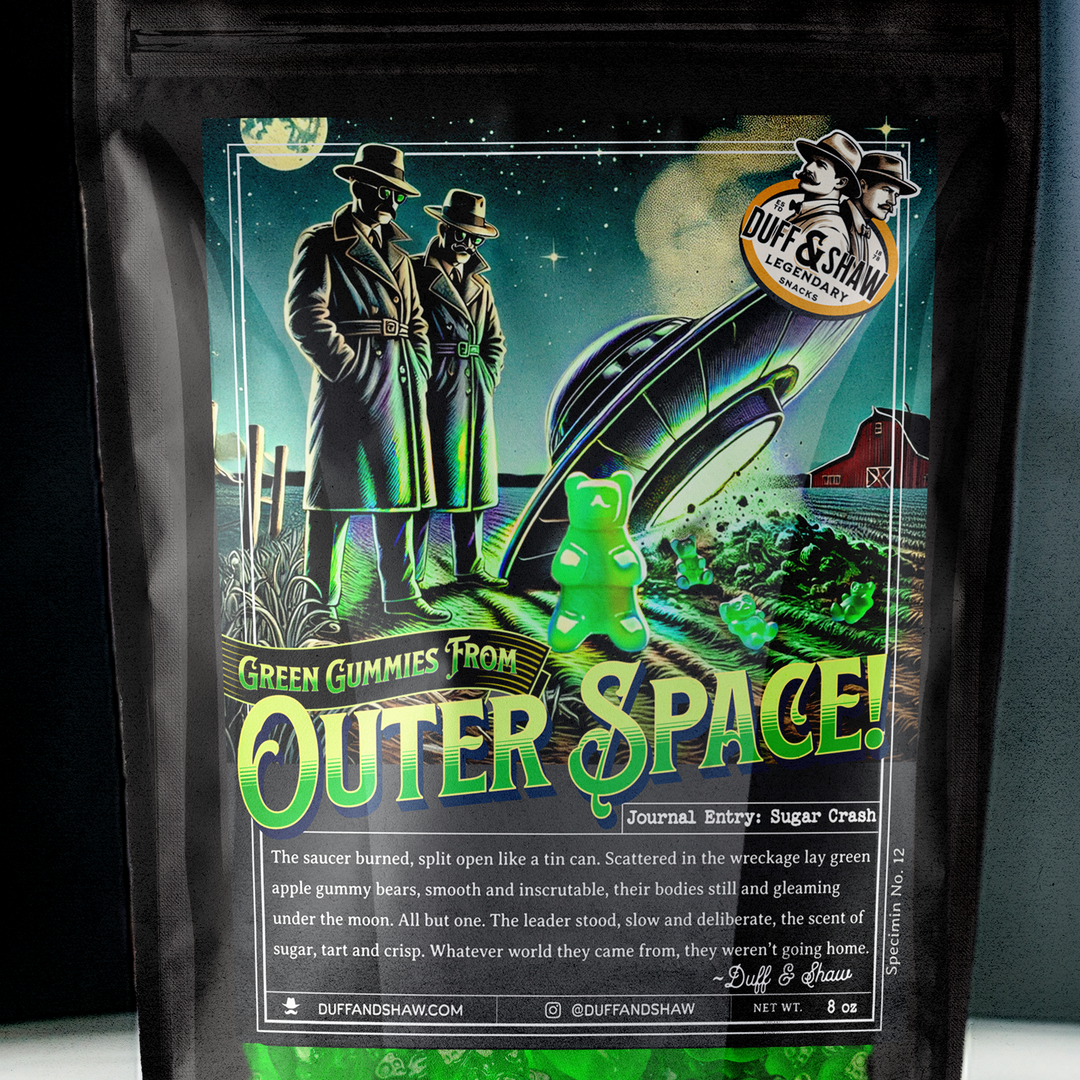 Duff &amp; Shaw - Legendary Snacks - Green Apple Alien Gummies
