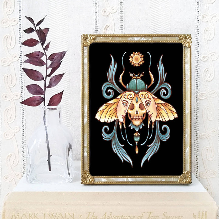 Faina Lorah - Scarab Beetle Art Print Fall Decor: 8x10