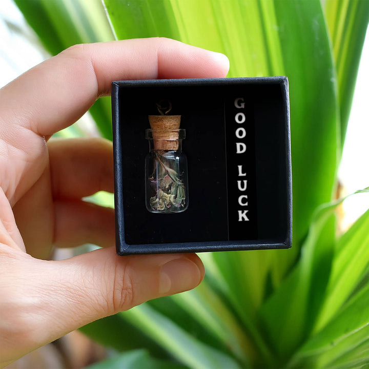 Brainmeats Atelier - Good Luck Amulet – Fortune &amp; Joy Talisman Necklace w/ Clover