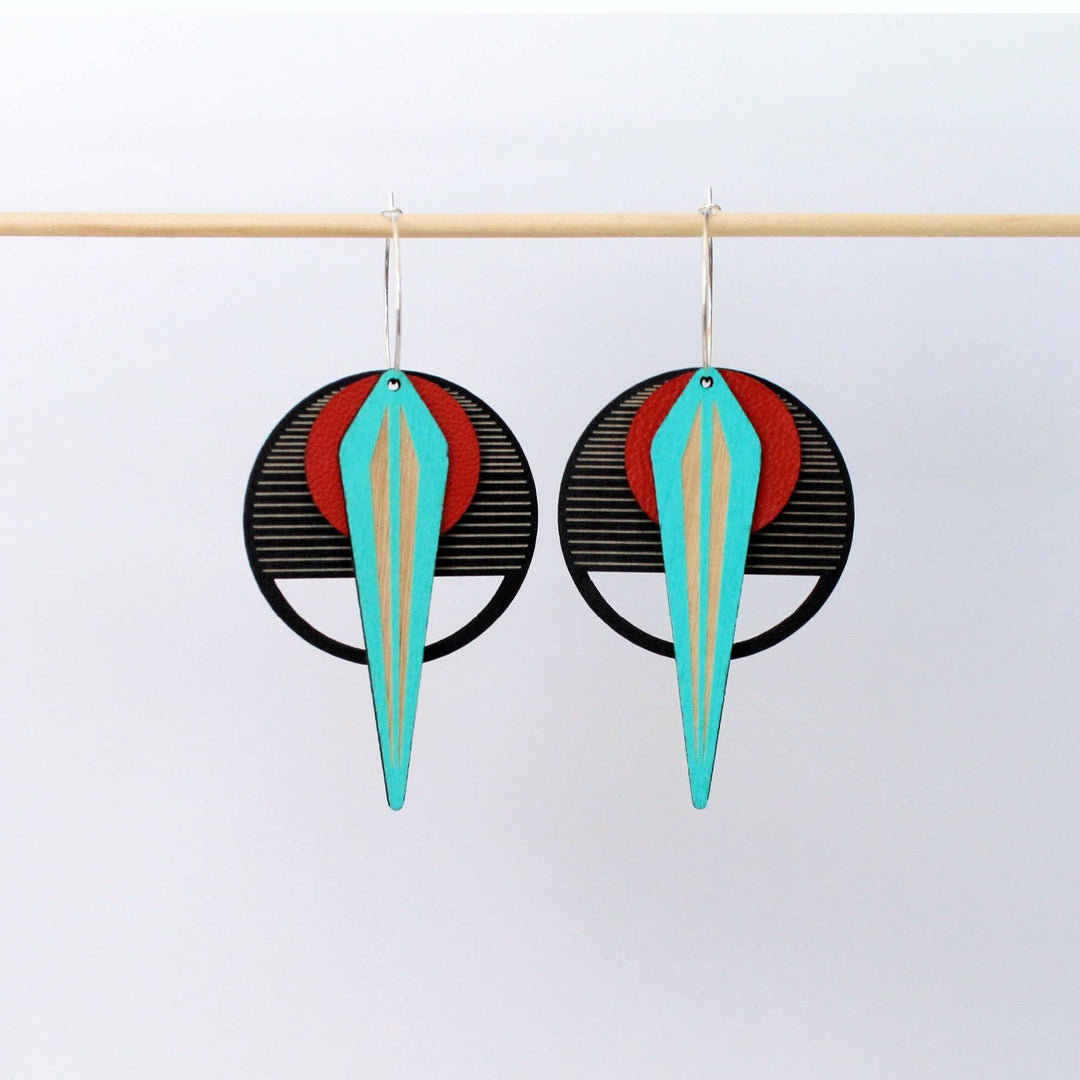 OTTI - Architectural Lightweight Leather + Birch earrings