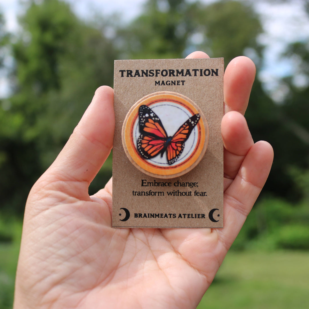 Brainmeats Atelier - Transformation Magnet – Monarch Butterfly Token for Growth