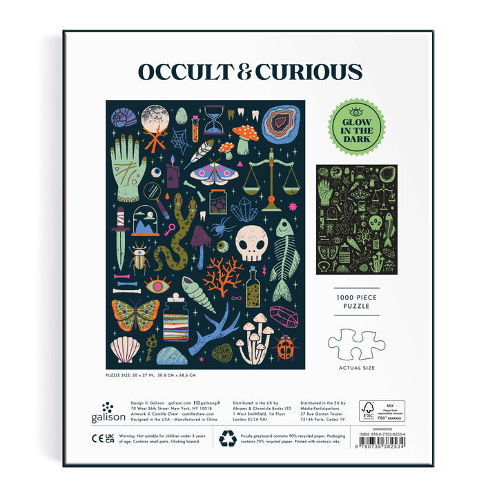Chronicle Books - Occult and Curious 1000 Piece Glow in the Dark Puzzle