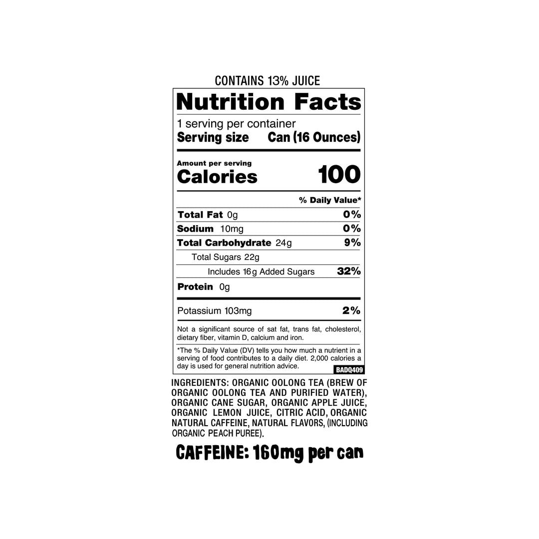 Weird Beverages - Organic White Peach Oolong Iced Tea 16oz Can