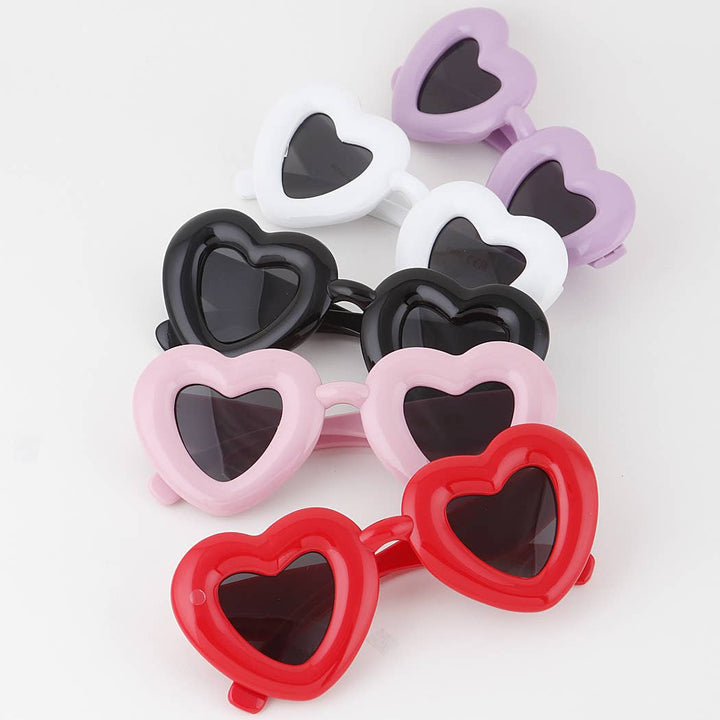 3AM BY H&D ACCESSORIES - Bright Bubble Heart Sunglasses: Multicolor