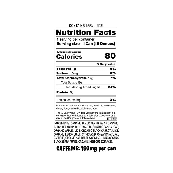 Weird Beverages - Organic Agua de Jamaica Hibiscus Black Tea 16oz Can