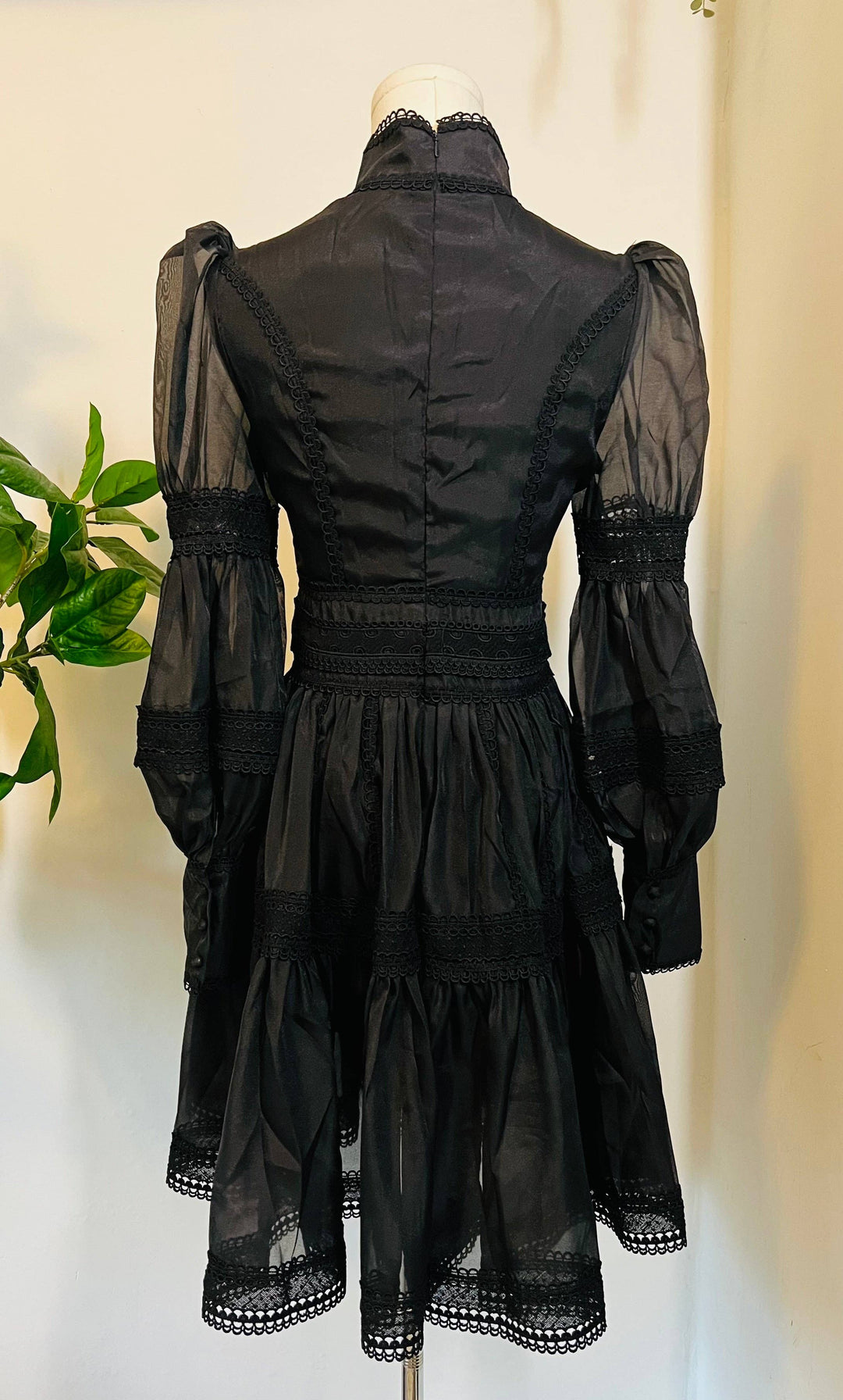 Morgana Dress, Romantic Victorian Inspired Party Dress - BLACK