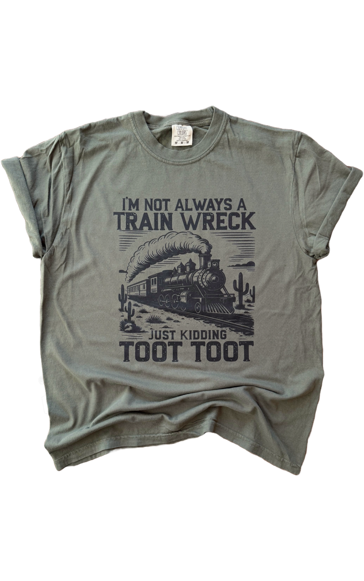 Wandering Owl Designs - Not Always A Train Wreck Tee: M