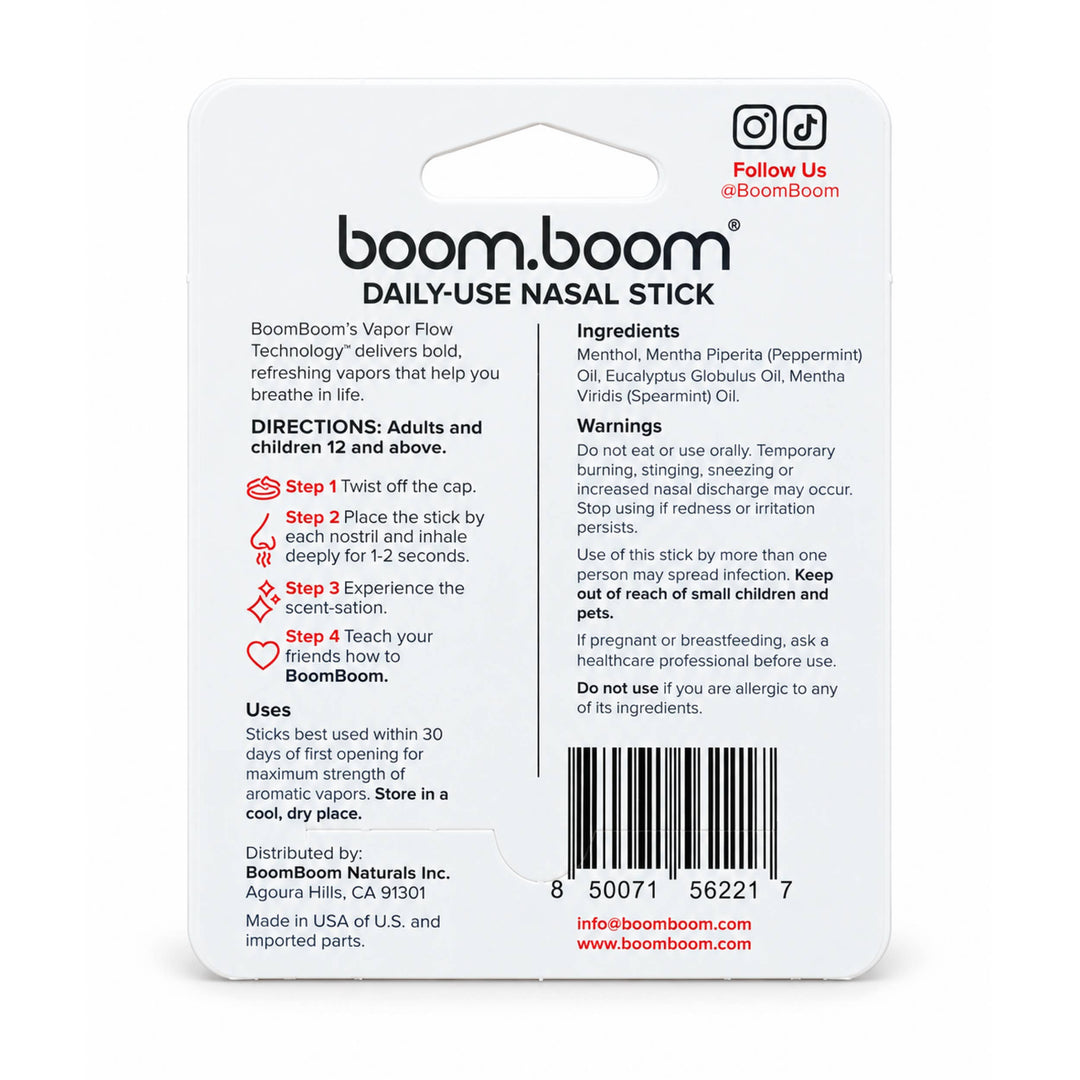 BoomBoom - BoomBoom Nasal Stick | Cool Refreshing Vapors  | Candy Cane : 24 sticks (4 countertop displays)