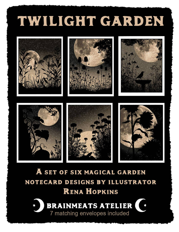 Brainmeats Atelier - Twilight Garden – Boxed Moonlit Garden Notecard Set