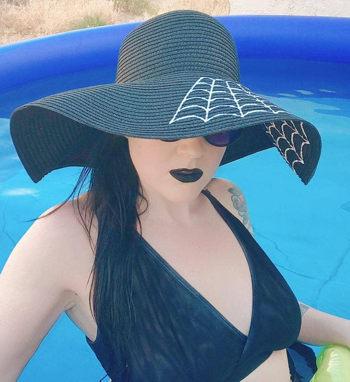 Witchwood Bags - Floppy Sun Hat - XL Brim - Widow's Web