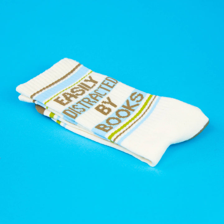Gumball Poodle - Easily Distracted By Books Gym Crew Socks