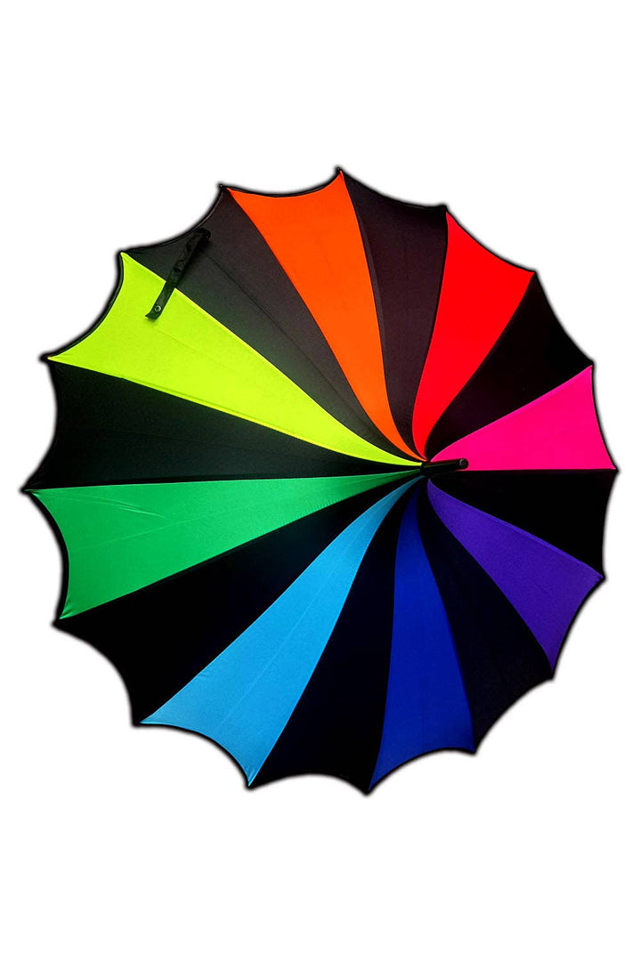 vampirefreaks - Batwing Pagoda Umbrella [Goth Rainbow]