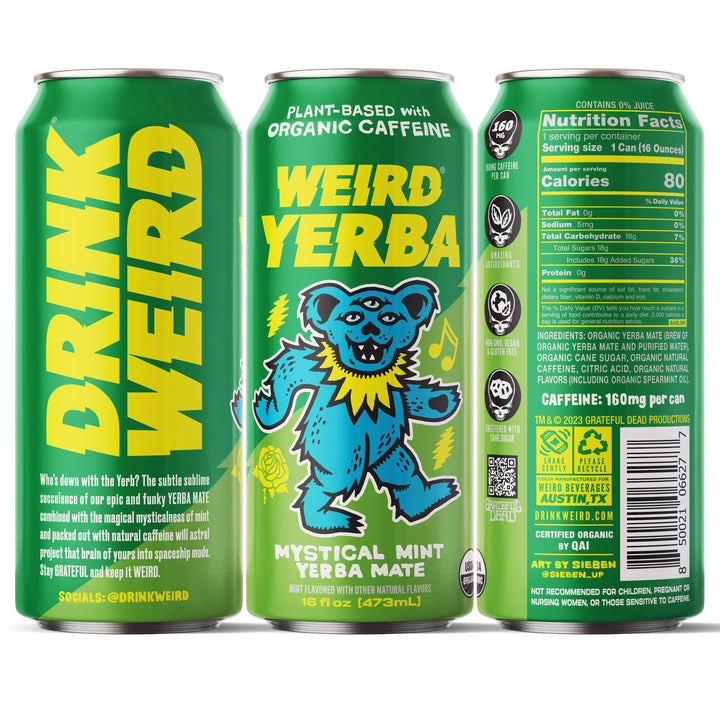 Weird Beverages - Organic Mystical Mint Yerba Mate 16oz Cans