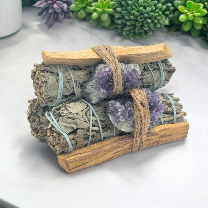 Palo Santo, Amethyst, and Sage Bundle