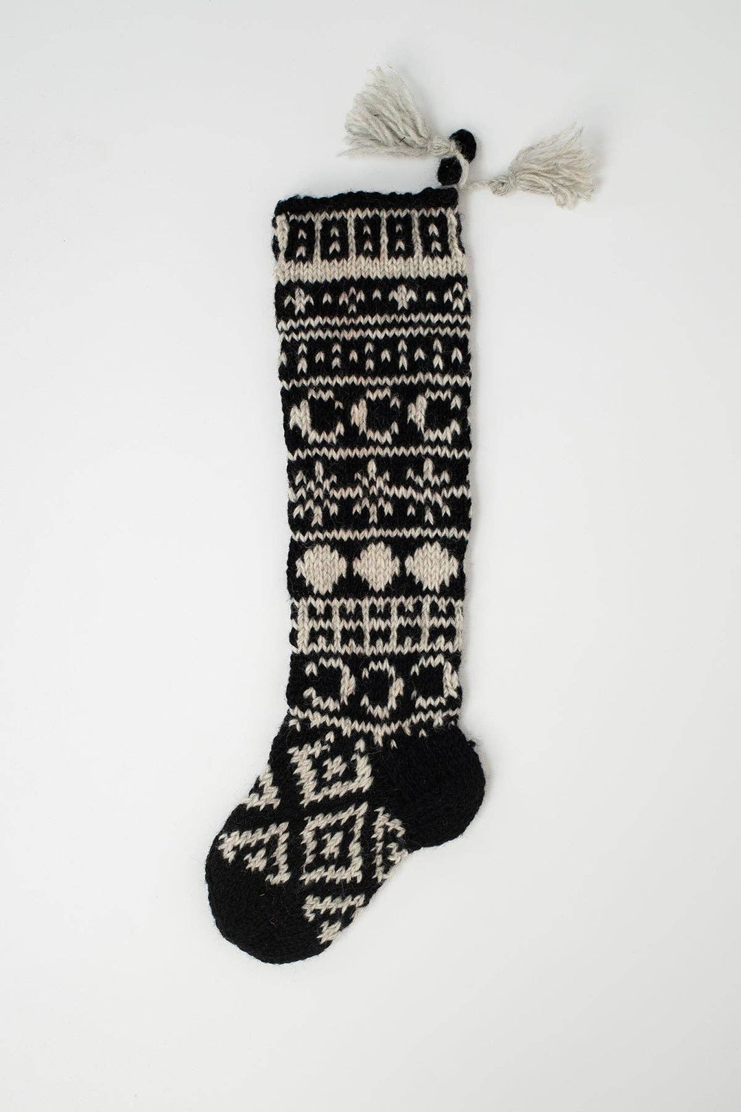 Lakhays Collection Inc. - Pure Wool Handcrafted Celestial Hand Knit Felt Home Stocking: Moon Cycle / One Size