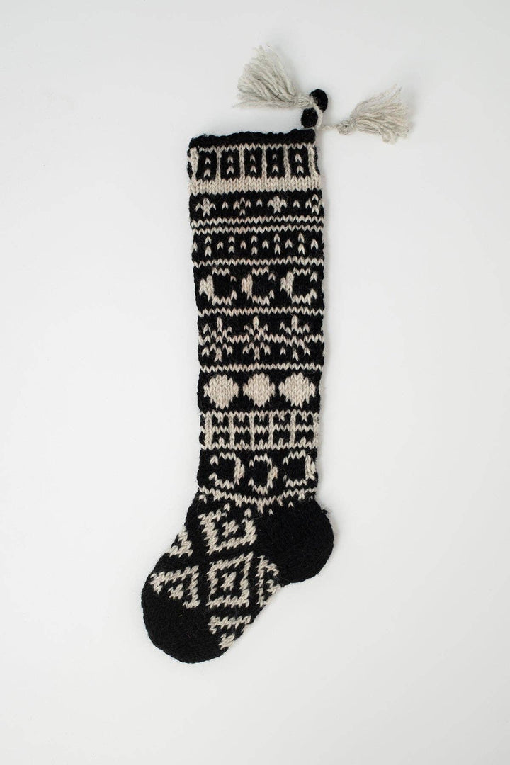 Lakhays Collection Inc. - Pure Wool Handcrafted Celestial Hand Knit Felt Home Stocking: Fair Isle / One Size